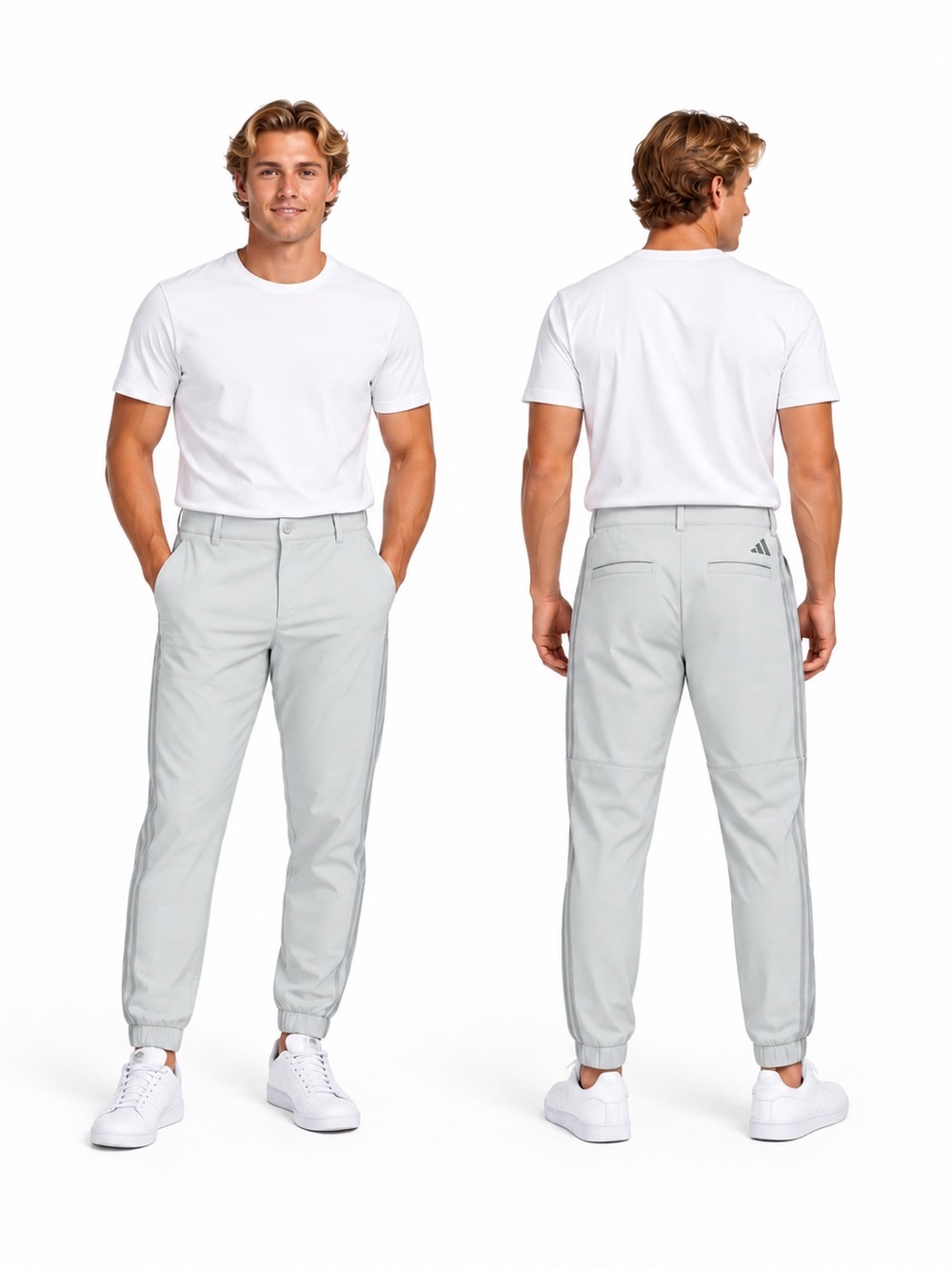 Adidas Beyond the Course Golf Joggers Wonder Silver Gray color Full Length NWT